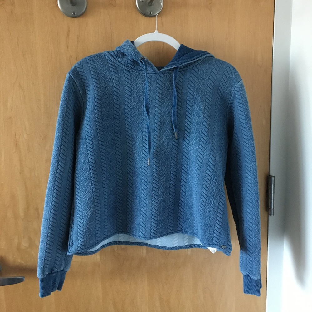 Cropped Denim Hoodie